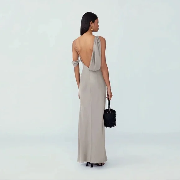 Fame And Partners Francois Dress in Dark Tan - Picture 2 of 5